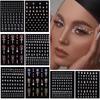 1 Pcs Disposable Tattoo Stickers Face Jewelry Color Crystal Diamond DIY Eyes Face Body Waterproof Makeup Decorations Rhinestones