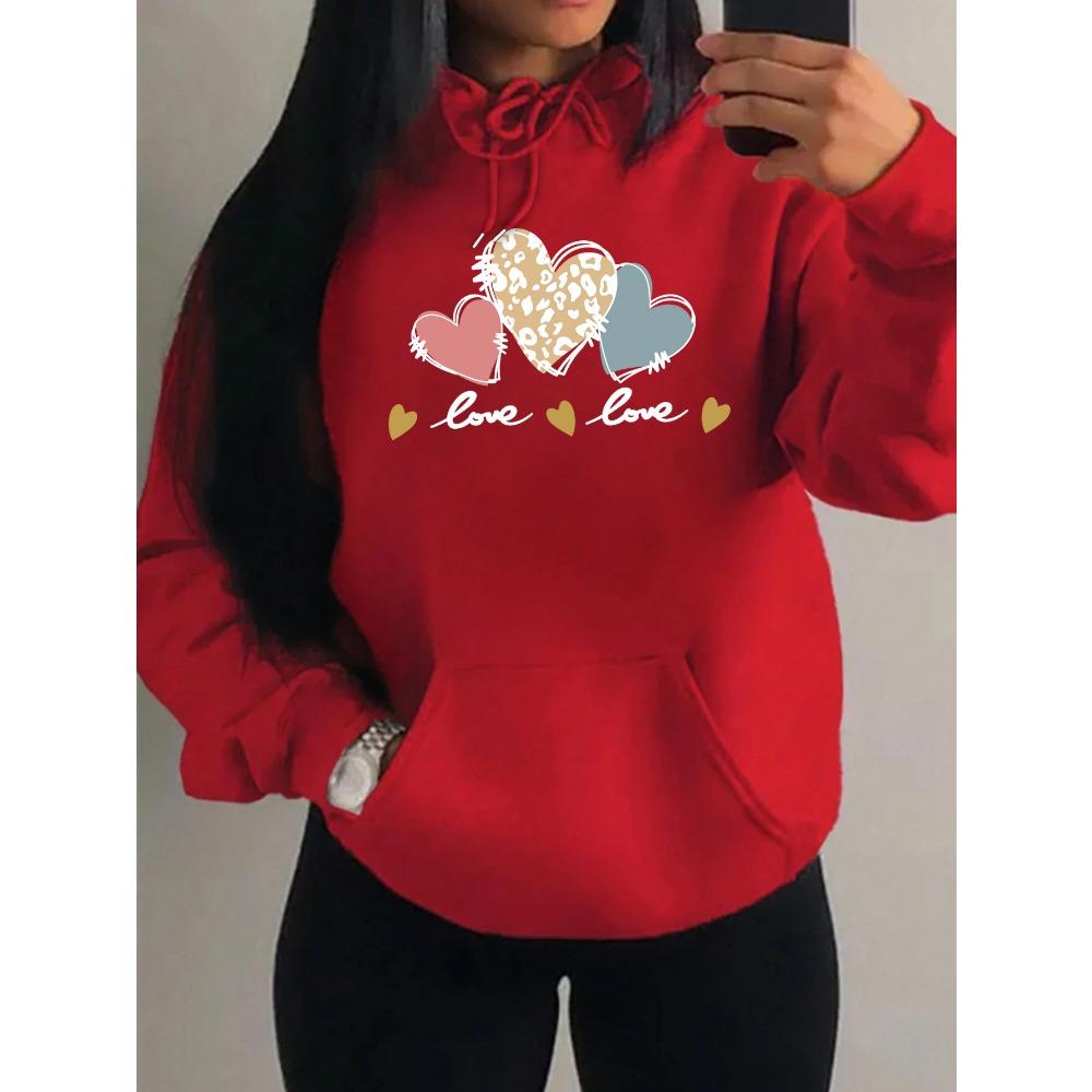 Розовый леопардовый принт сердце комбинированная печать женское худи свободное хип-хоп худи повседневная флисовая спортивная одежда Y2K худи