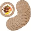 2 Pcs Round Rattan Placemats - Non-Slip Washable Rustic Grid Table Mats for Home Dining & Wedding Decor, Vintage Style Kitchen & Restaurant