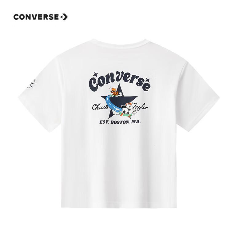 Converse Модная молодежная футболка с принтом, короткий рукав