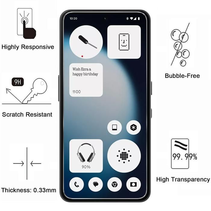 Закаленное Стекло для Nothing Phone 3a Lite [Упаковка 2 шт.] Защитная Пленка Стекло для Экрана Phonillico®