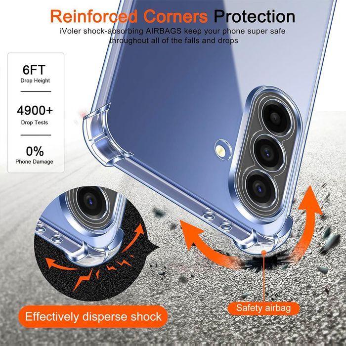 Coque Silicone - BOOLING - pour Samsung Galaxy A37 5G - Antichoc Transparent avec Cordon Blanc