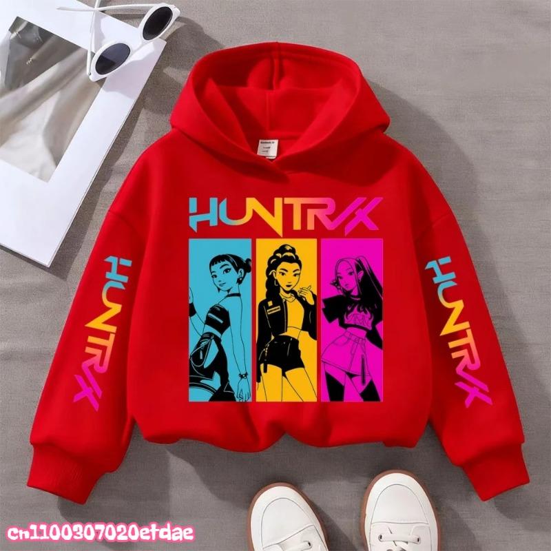 Модная женская толстовка K-Pop с принтом «Охотники на демонов» Детская толстовка-пуловер Топы для девочек Весенне-осенняя повседневная толстовка Одежда