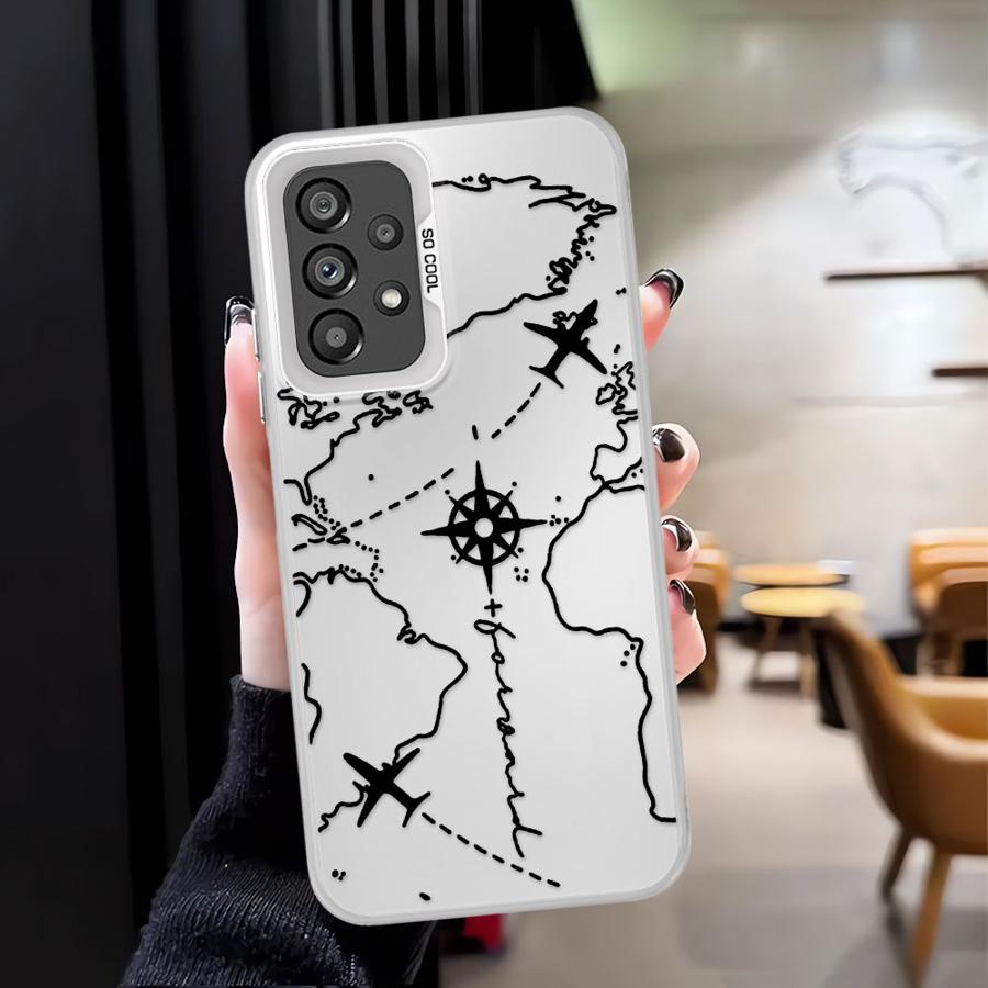 Чехол для телефона Samsung Galaxy A54 A23 A71 A13 A32 A36 A17 A52 A16 A34 A25 A73 A72 A12 A14 A56 Маршрут самолета
