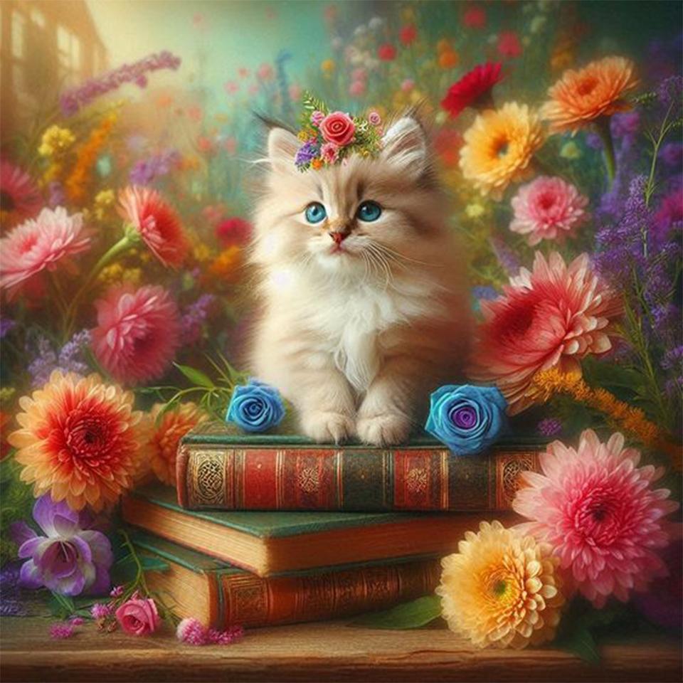 5D DIY Рождественский кот Полный Круглый Квадратный Алмазный Картина Набор Для Украшения Дома Искусство Ремесло Мозаика Рождественский Подарок
