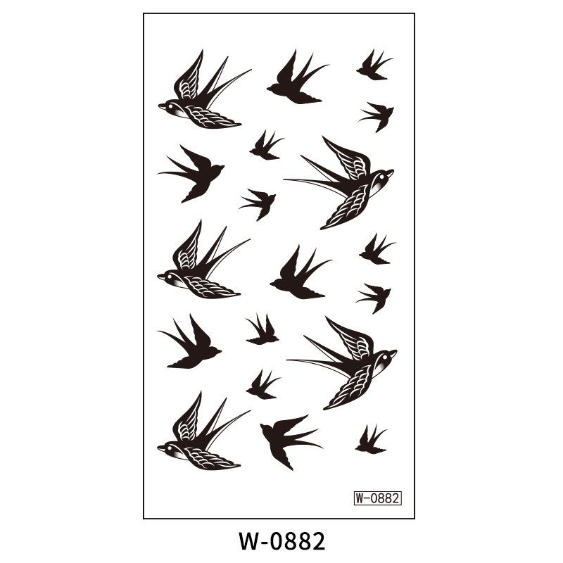 Мультяшная тату-наклейка водостойкая простая буквенно-цифровая временная татуировка одноразовая татуировка