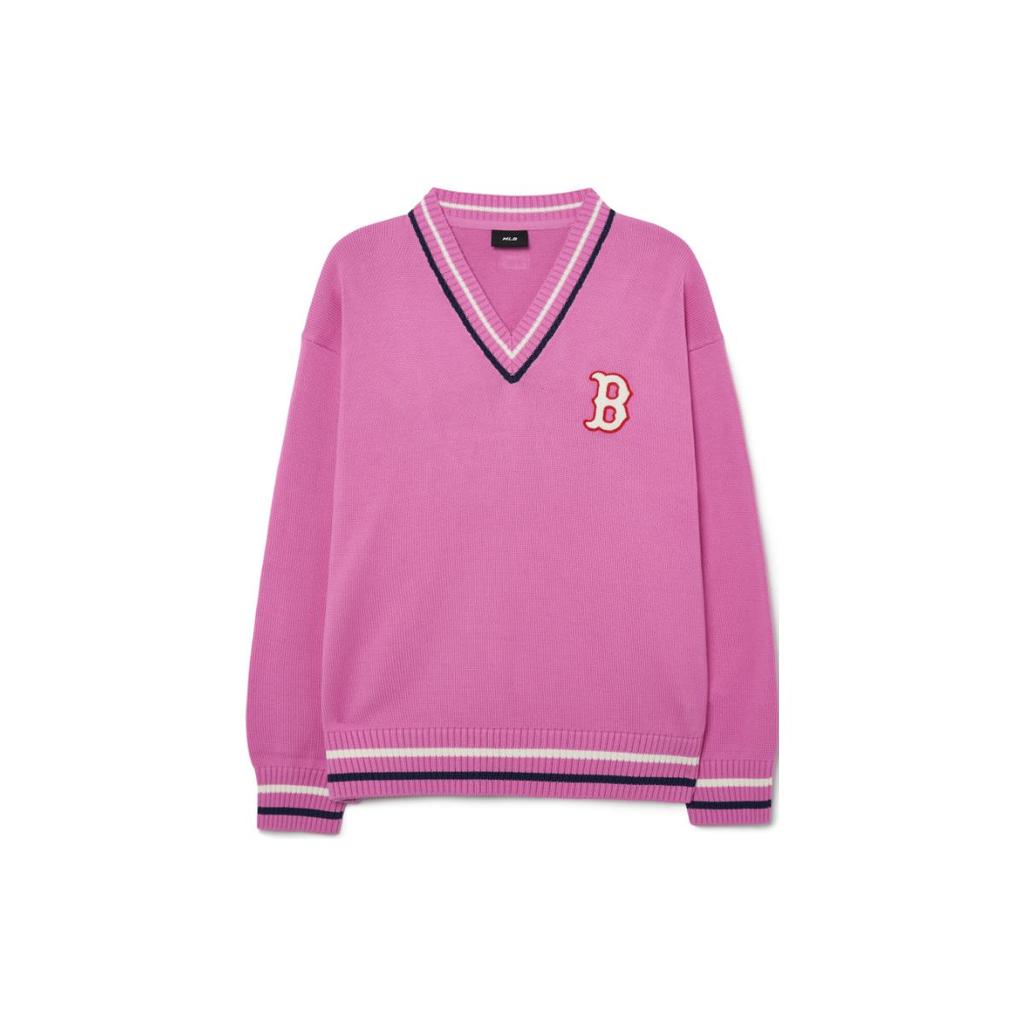 New MLB Knitwear Unisex Pink 3AKPV0131-43VOS