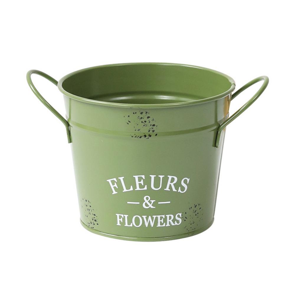 Ремесленное Железное Кашпо Декоративное Ведро для Цветов Украшение Круглый Цветочный Горшок Цветочная Композиция