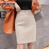 Korean Fashion High Waist Slim Women Skirts Elegant Office Lady Solid Stretch Pencil Skirts Hip-Wrap Mini Skirt Female Faldas
