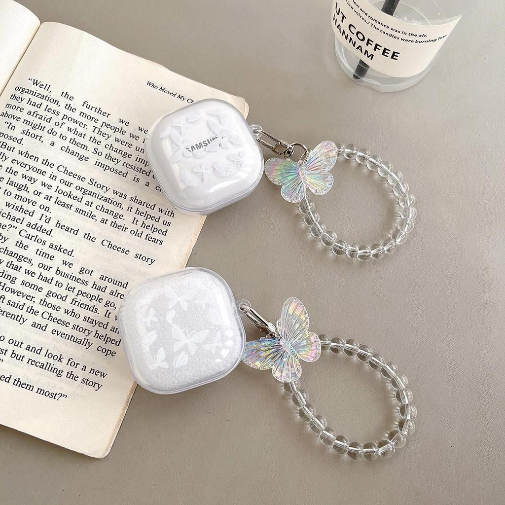 Милый чехол для наушников с бабочкой для Galaxy Buds FE Samsung Galaxy Buds Pro Galaxy Buds 2 Pro Buds Live Galaxy Buds2, защитный чехол для беспроводных наушников