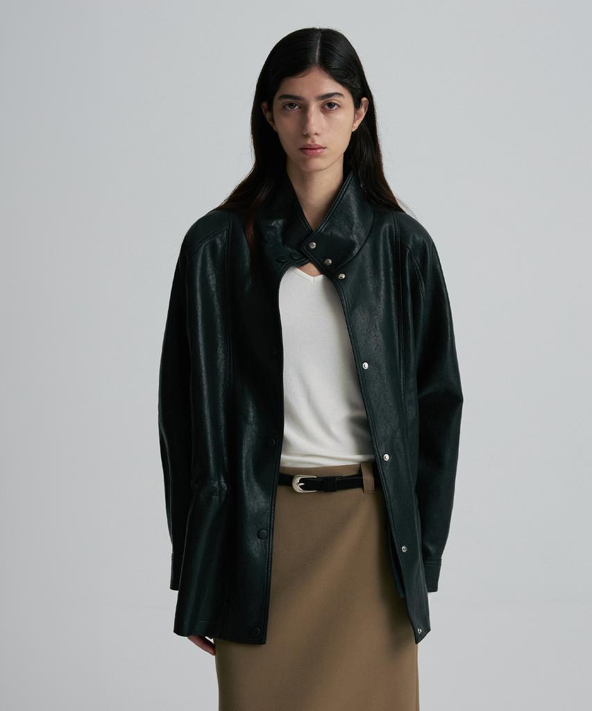 RE RHEE String-Belted Leather Jacket
