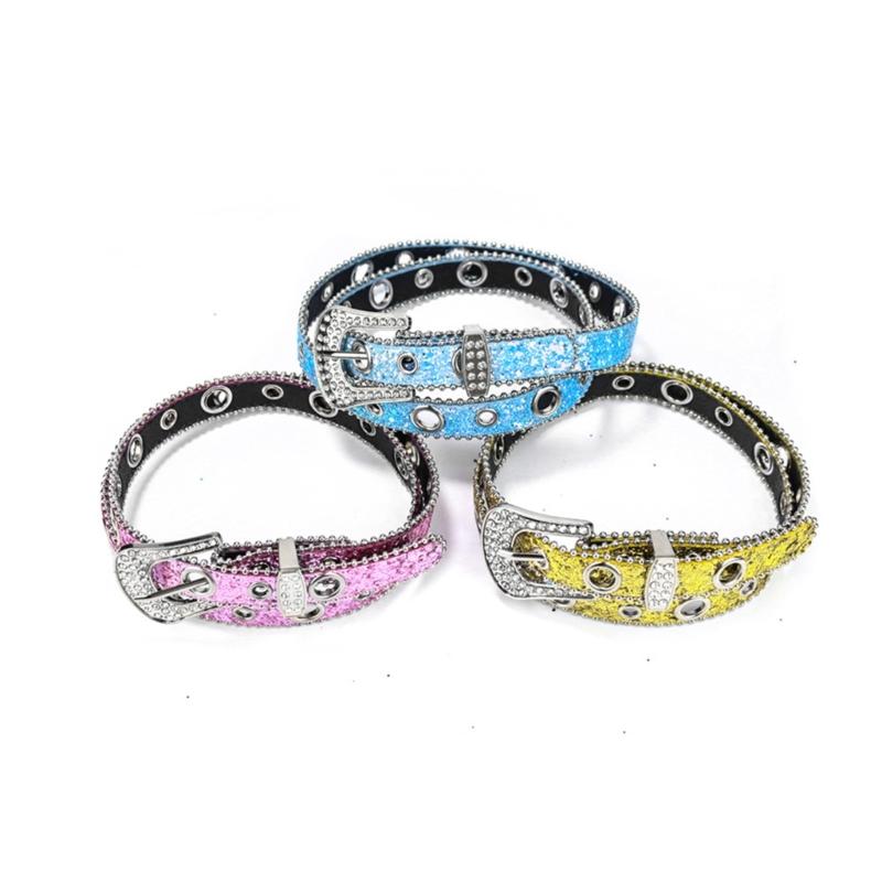 Подростковый пояс с пайетками для джинсов, регулируемый ремень на талию с пряжкой-булавкой, пряжка со стразами, широкий пояс на талию, женский пояс для юбки