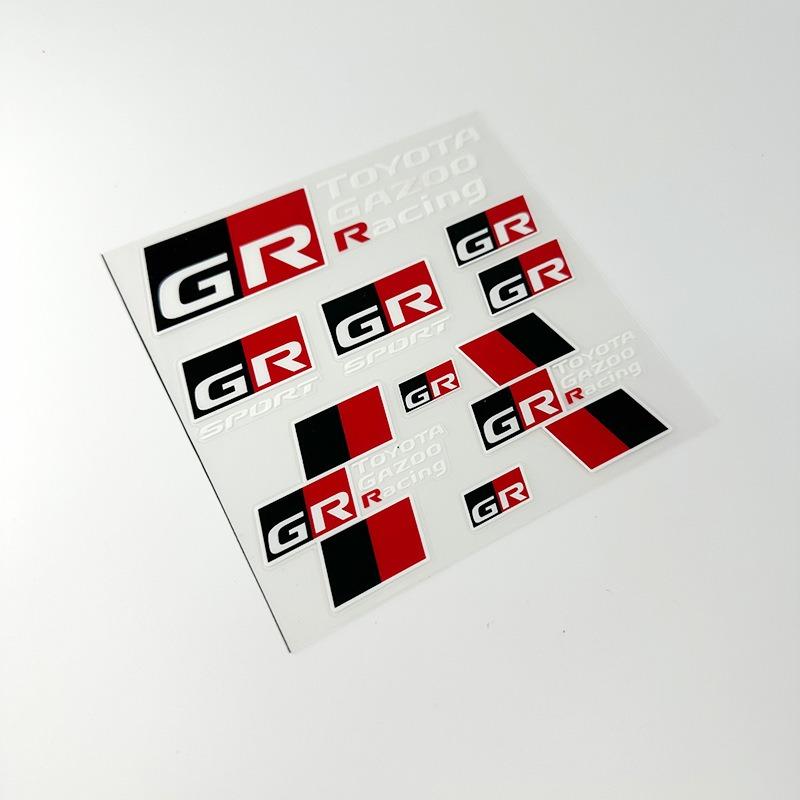 RE02Fashion Car Waterproof Dirt-proof Stickers For Toyota GR Gazoo Racing Aygo Corolla Yaris GT86 Prius RAV CHR Camry Auris Avensis