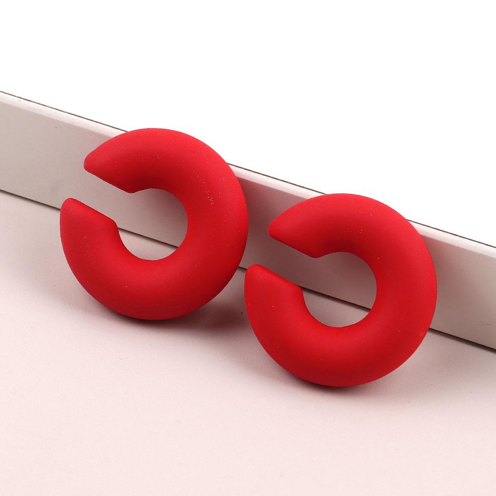 Новые корейские акриловые круглые серьги-клипсы для женщин, морозные красочные массивные круглые серьги-манжеты, эффектные серьги-трубки, толстые зажимы для ушей, ювелирные изделия