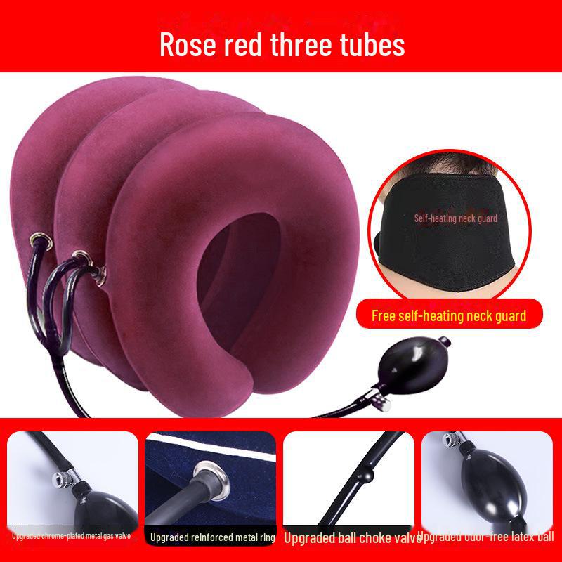 Надувное шейное поддерживающее устройство для вытяжения шеи и обезболивания