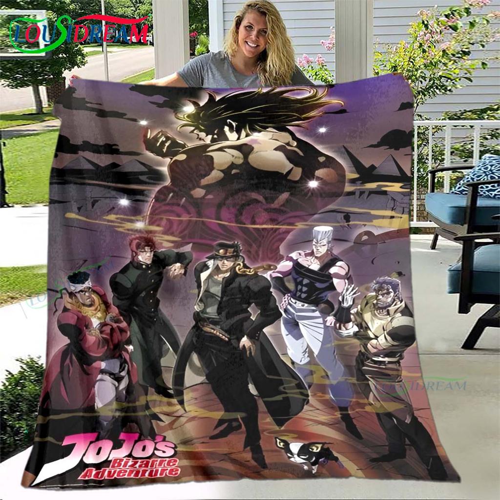 Мультяшный плед J-JoJo's Bizarre Adventure, Фланелевый плед для кровати, дивана, пикника, офиса, похода, отдыха, для сна, подарок на день рождения