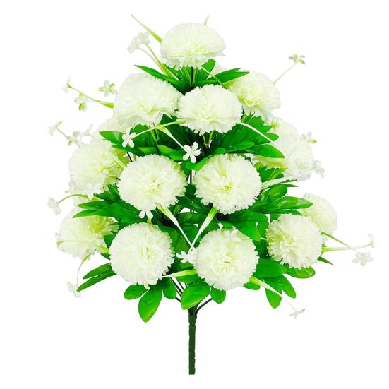 Artificial Carnation Realistic 18 Head Fake Silk Flower UV Resistant Wedding Party