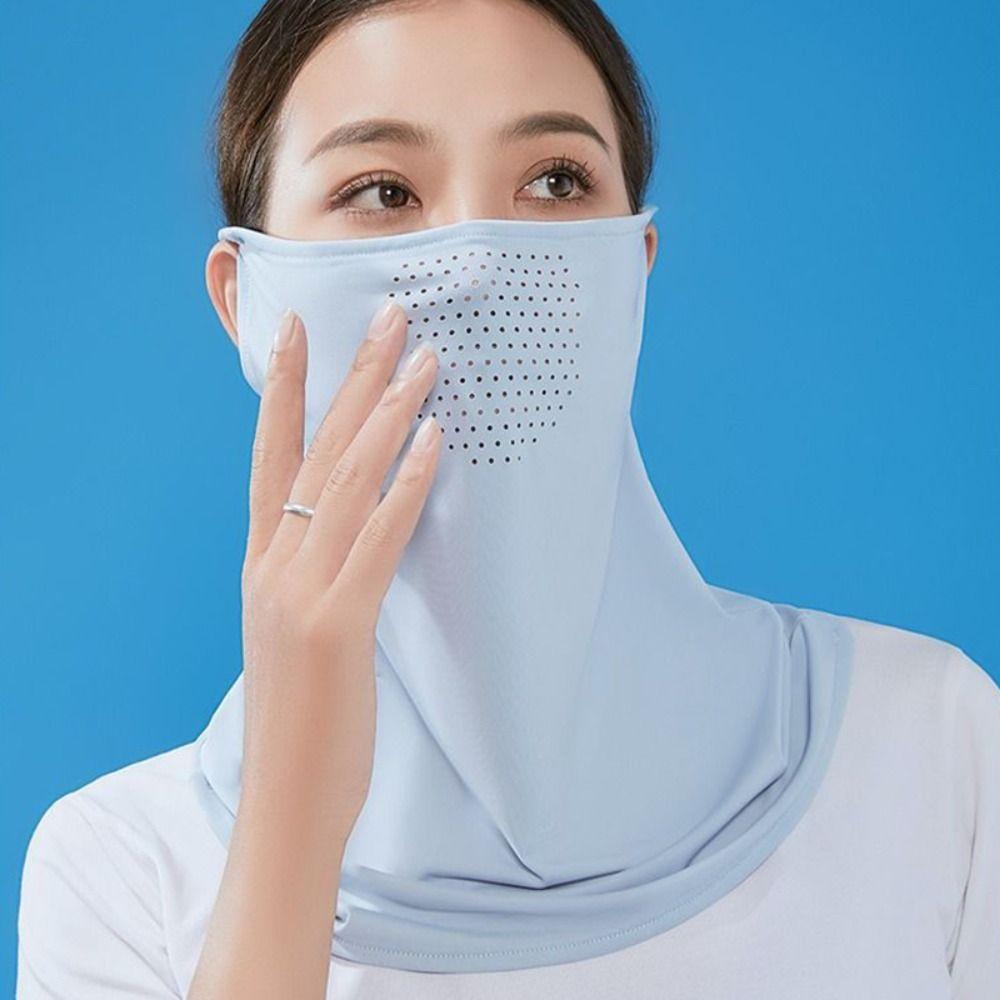 Summer Face Scarves Face Cover Solid Color Sunscreen Face Scarf Breathable Neck Wrap Cover Golf