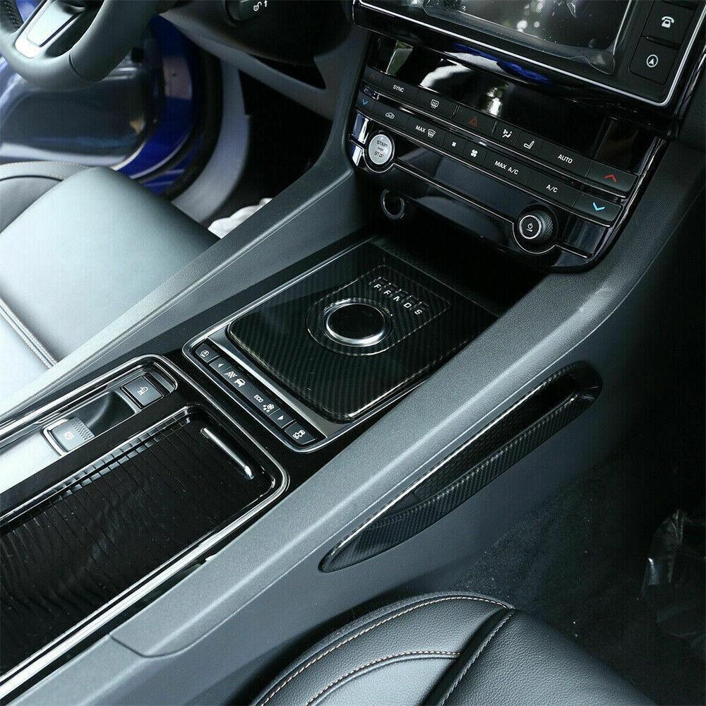 17-2020 Carbon Fiber Center Console Gear Shift Frame Trim 1* For Jaguar F-pace