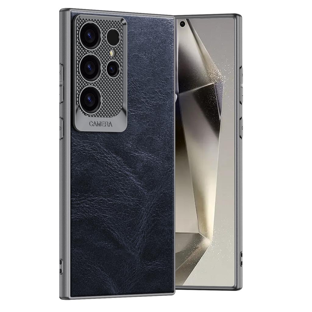 For Samsung Galaxy S24 Ultra Case Waxy PU+TPU+PC Phone Back Cover Dragon Scale Design