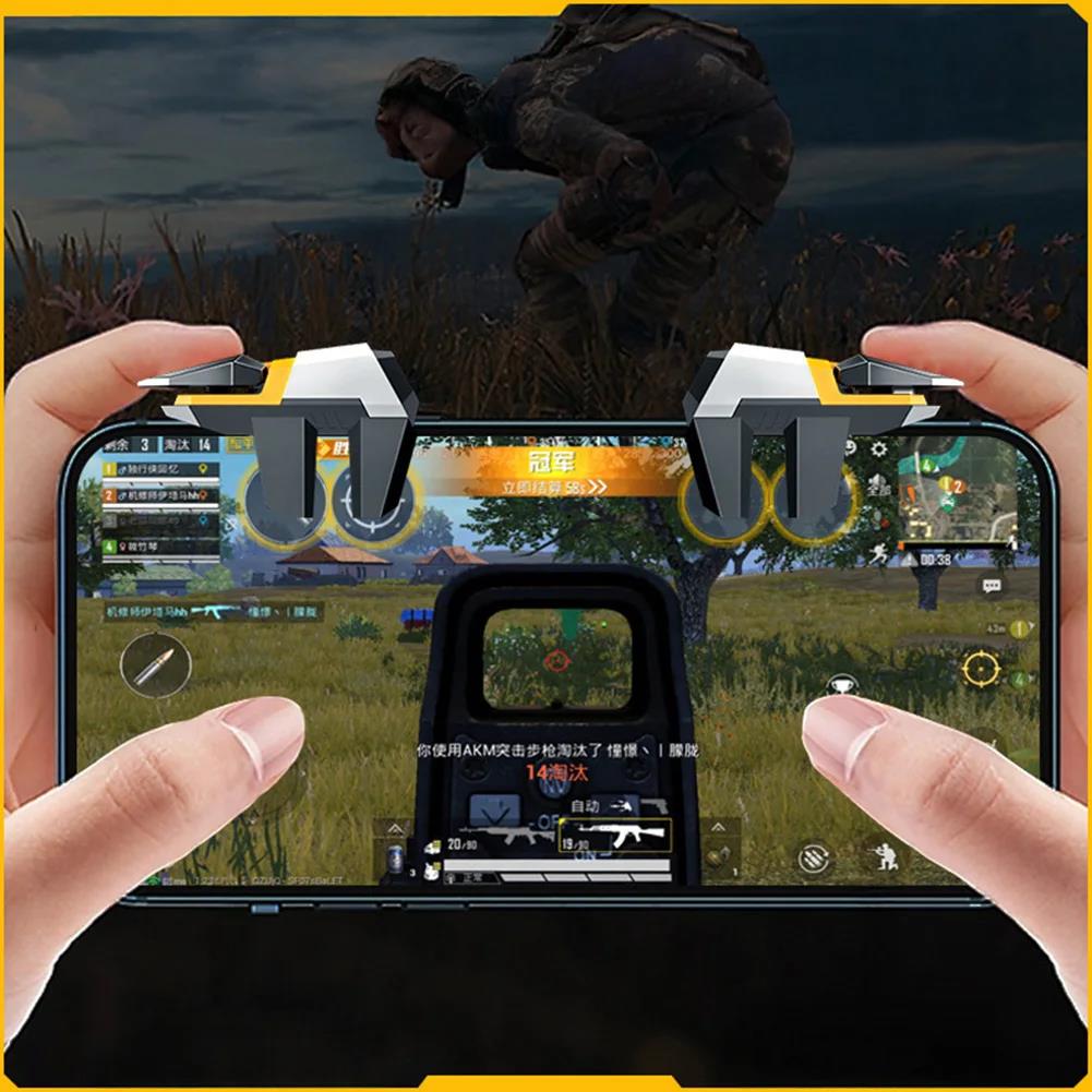 1Pair Universal For PUBG Mobile Game Controller 6-Finger Linked Shooting Game Mechanical Trigger Physical Auxiliary Gaming Gear 5