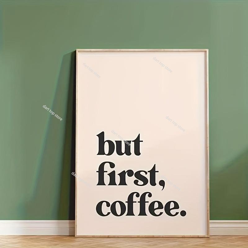 Cartoon Animal Text Art Coffee Print Painting Minimalist Wall Art Room Decoration Canvas Poster Prints Coffee Lover Gift Poster