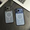 Магнитный чехол для iPhone 17 Pro Max с защитой всех линз и текстурой из углеродного волокна