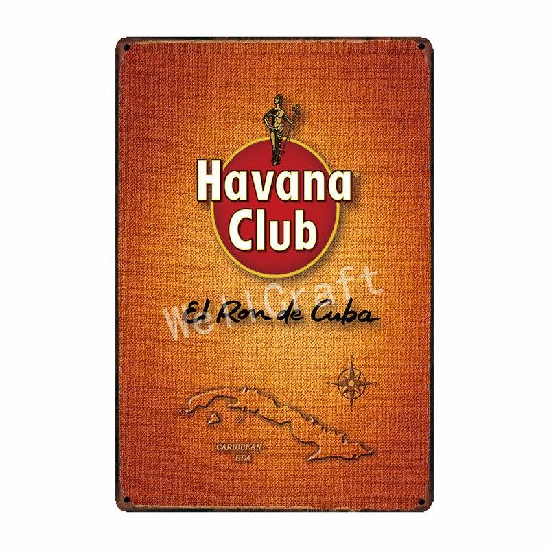 [ WellCraft ] HAVANA CLUB Металлическая табличка Музыкальный паб бар Ретро Картина FG-239