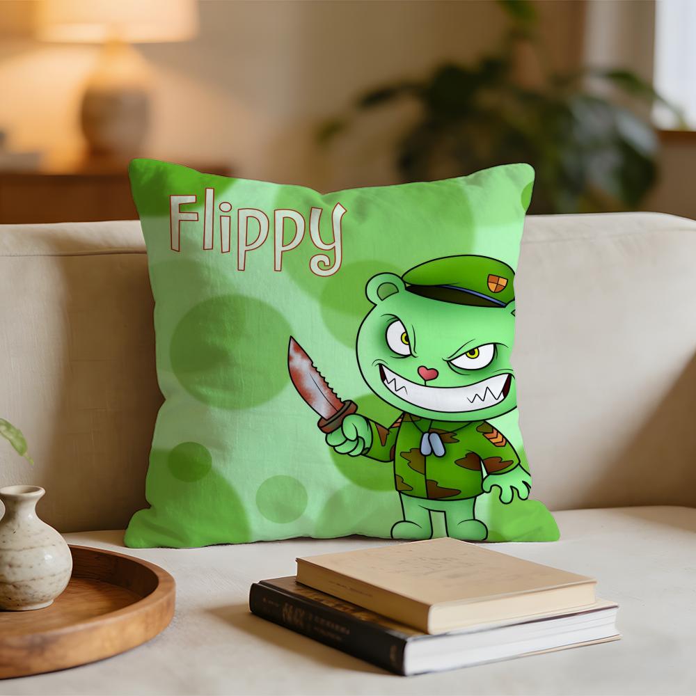 Cartoon Hot HHappy Tree FFriends NNutty Cushion Cover Short plush pillowcase for bed sofa carwashable