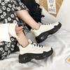 Весна Новая Мода Кожаные Папины Кроссовки Женские Вафли Платформа Студенческие Повседневные Кроссовки