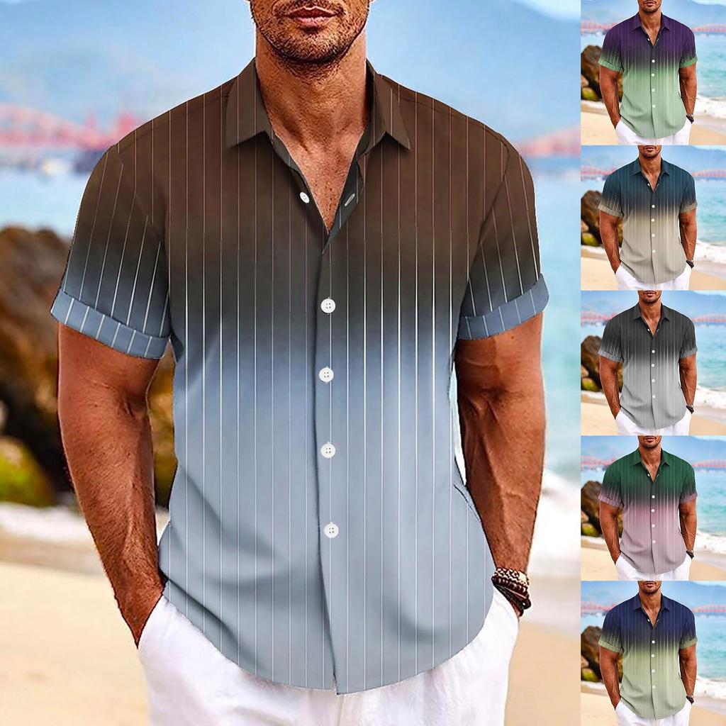 Гавайская рубашка для мужчин, мужские винтажные рубашки для боулинга на пуговицах, летняя пляжная рубашка с коротким рукавом