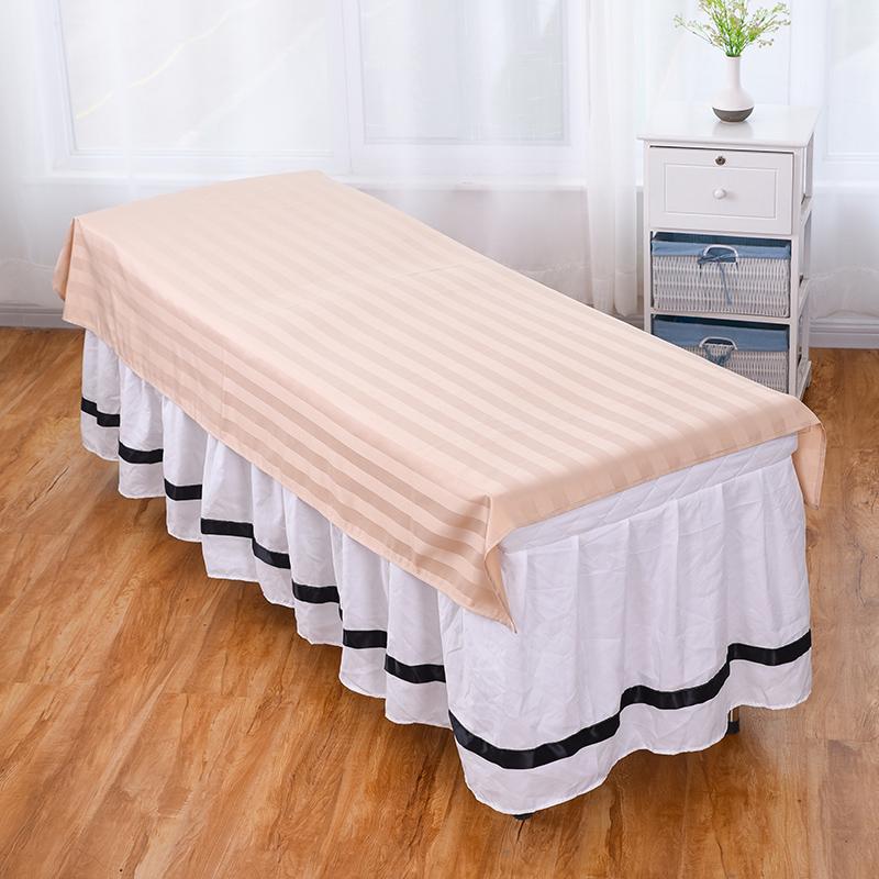Wrinkle-Resistant Quick-Dry White Massage Bed Sheet with Face Hole - Mercerized Cotton, Washable for Beauty Salons