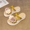 Cool Slippers 2025 Summer New Fashionable Small Fresh Flower Thick-soled Foot Cover Casual Sandals Spot Women's Shoes