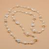 Ladies Long Necklace Natural Freshwater Pearl Handmade Sweater Long Necklace Baroque Pearl Dress Long Necklace Wedding Jewelry