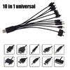 10in 1 Universal Multifounction Multi Pin Charger USB Cable for IPod Cellphone