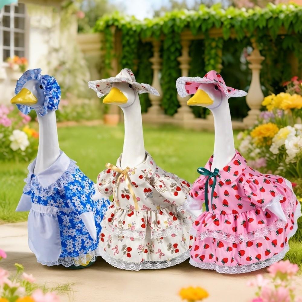 Rural Style Easter Porch Goose Dress Goose Transformation Dress Patio Yard Lawn Art Decor