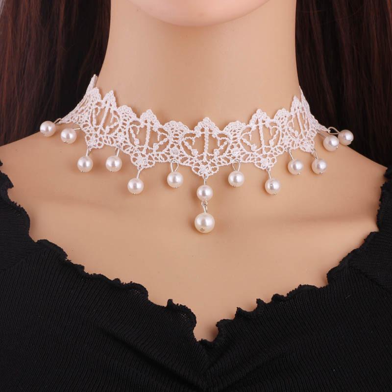 Lace Choker Necklace for Women - Versatile Clavicle Chain with Fake Collar Accessory