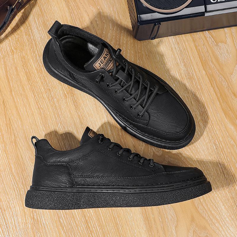 Popular Men's Leather Shoes Leather Fashion Autumn Men's Shoes Soft-soled Sports and Leisure Board Shoes Men's Trendy Shoes Versatile Shoes