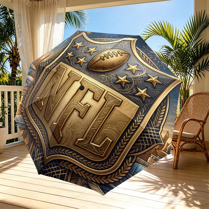 NFL Print Automatic Open Close Umbrella, Portable Foldable Umbrella, for Outdoor Commute Camping Trip, Ideal Birthday Gift