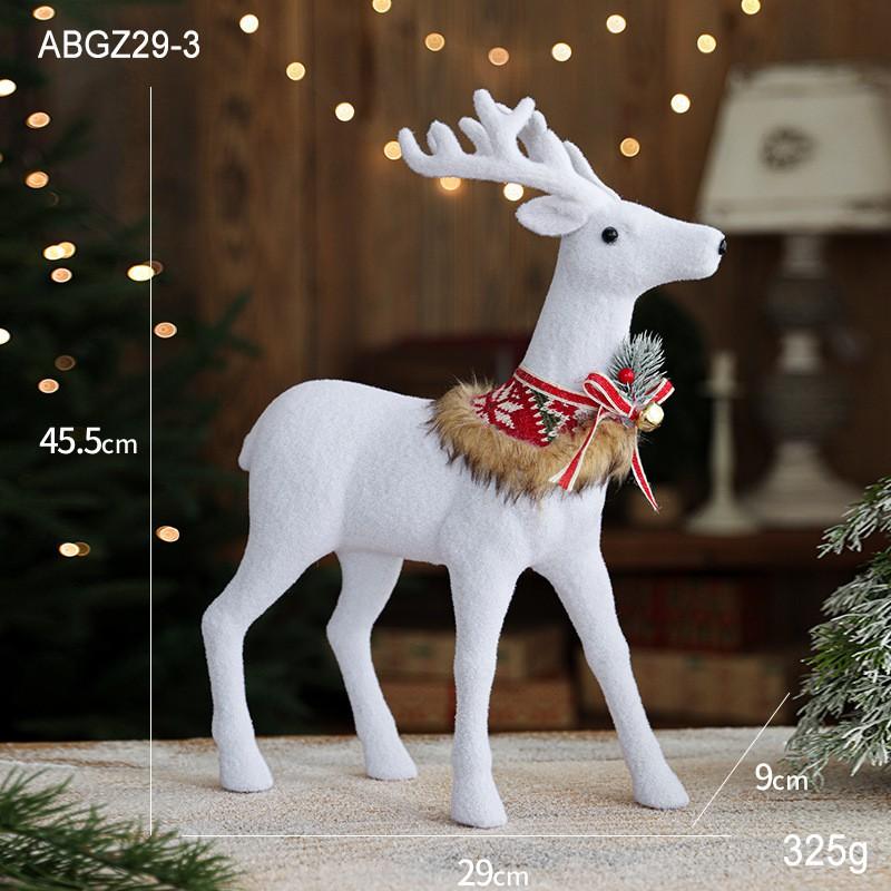 Christmas White Elk Figurine With Bow Bell Large Decor Mall Window Display