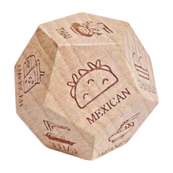 12 Sides Food Decision Dice Wooden Couple Date Night Ideas Dice Portable