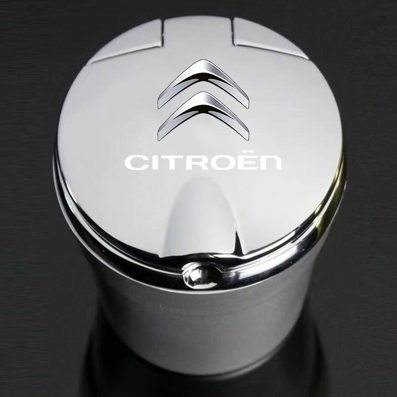 Car Ashtray LED Alloy Ash Tray Portable Smokeless Flame Retardant For Citroen C3 C4 X7 Xsara Picasso Crosser C-ELYSEE JUMPY NEMO