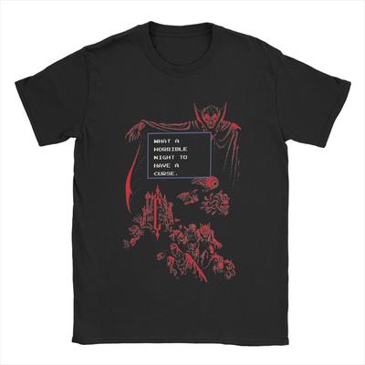 Футболка Horrible Night Castlevania для мужчин, хлопковая хипстерская футболка с круглым вырезом и коротким рукавом, графика для одежды