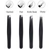 Women's Eyebrow Clip Stainless Steel Black Eyebrow Trimmer Men's Plucking Tweezers Beard Clip 4 Styles