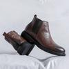 Casual Men's Boots Gentleman Business Style Outdoor Fashion Street Dress Up Daily Suit Leather Shoes Autumn and Winte Brown