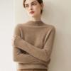 Women's Pure Cashmere Pullover - Half-High Collar, Loose Fit, Warm Autumn/Winter Knit Sweater.