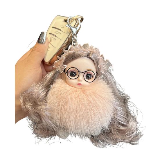 Keychain Pendant Girl Style Plush Doll Charm Soft Stuffed Key Holder Backpack Car Wallet Bag Accessory