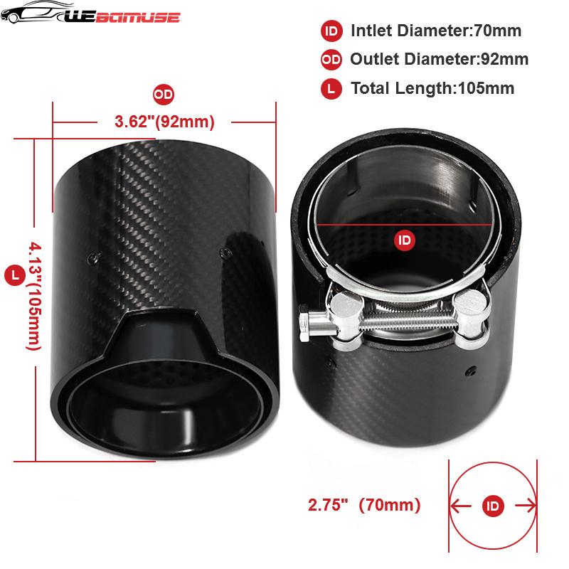 4 PCS For BMW M2 M3 M4 Exhaust Tip F80 F82 F83 F87 Tuning MP Carbon Fiber Tailpipe Stainless Steel Muffler