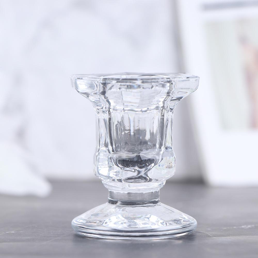 Прозрачный хрустальный изящный аксессуар для свечи Подсвечник Подставка для свечи Основание для свечи Подсвечник