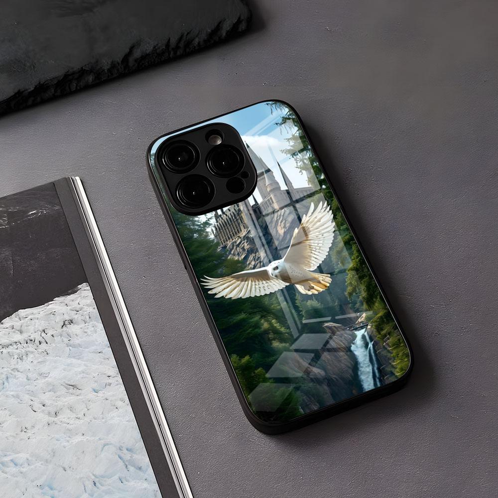 H-Harry P-Potters-S Magci Castle Phone Case For IPhone 17 Air 16 E Pro Max 15 14 13 Mini 12 Pro 11 Max Plus Black Glass Cover